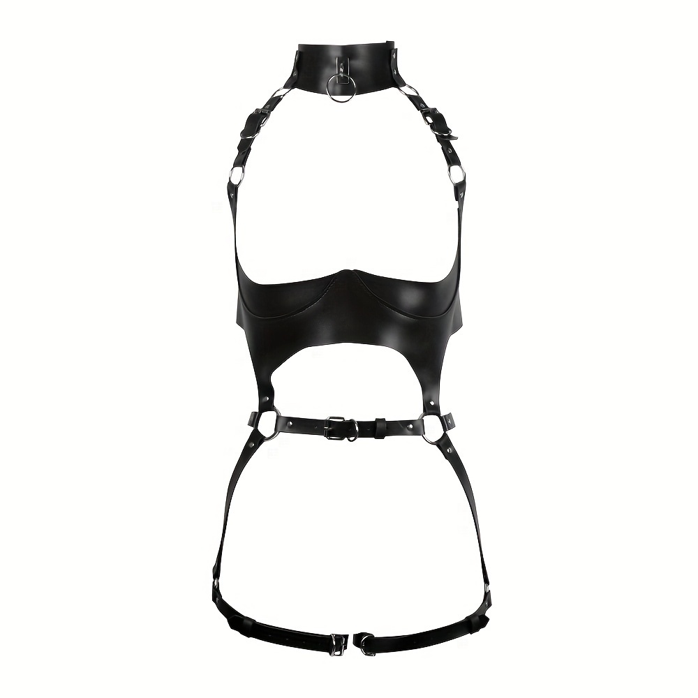 White Gothic Harness Belt Pu Leather Corset Harness - Temu Canada