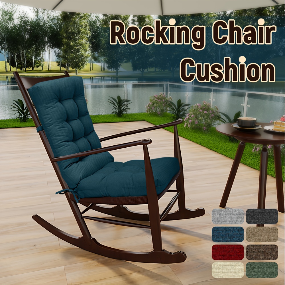 

1pcindoor/outdoor Rocking Chair Cushions, Comfortable Tufted Fabric With Elastic Band Design, Suitable For Adirondack And Rocking Chair Cushions