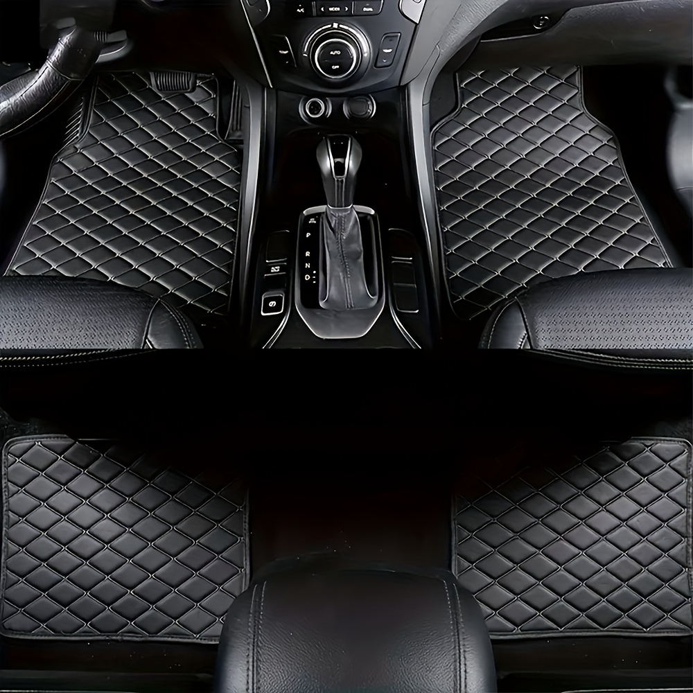 

Elegant 4-piece Waterproof Pu Leather Car Floor Mats Set - Durable, Soft Front & Rear Protection For Your Vehicle