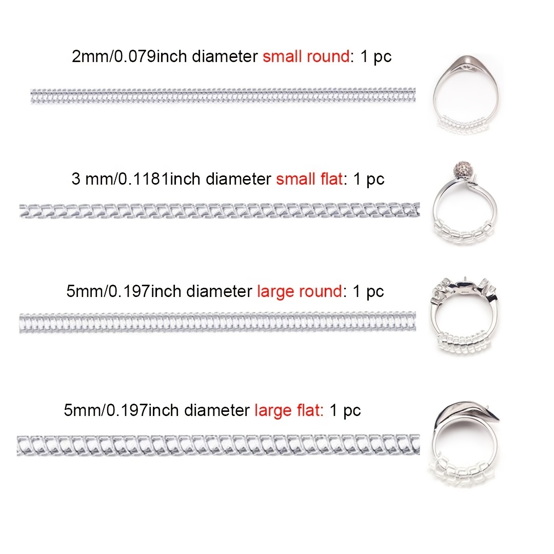 TEMU 4pcs Universal Ring Size Reducer, Jewelry Ring Sizer Adjuster With Anti-slip Wrap, Elastic Loop For Loose Rings, Suitable For Men's And Women's