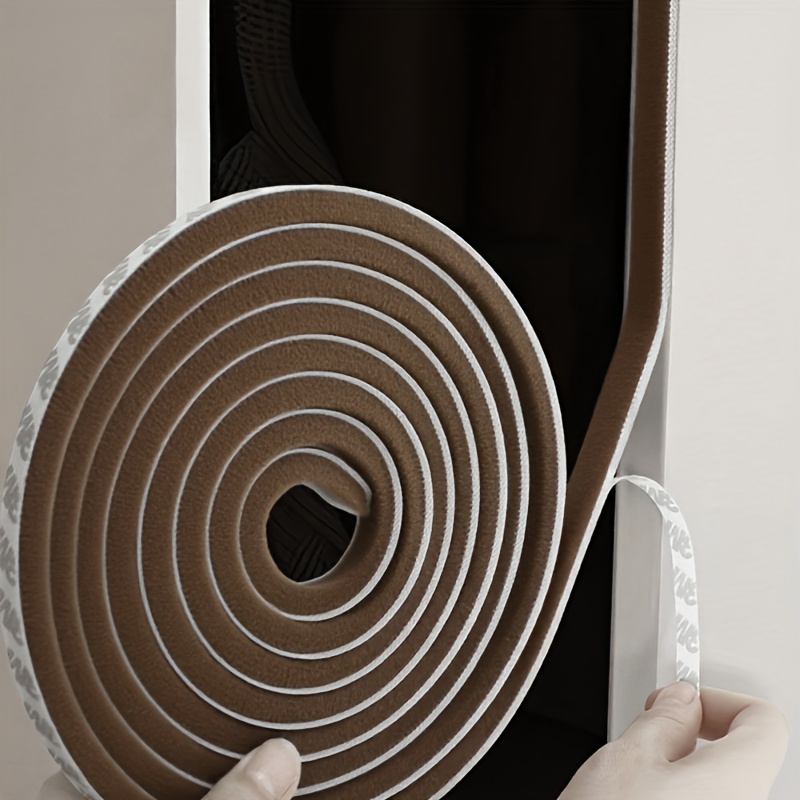 Image of -meter Roll Of Self-adhesive Sealing Strips For Doors And Windows, Weatherproof Door Stops, Sliding Windows, And Screens, In Black, White, Or Brown