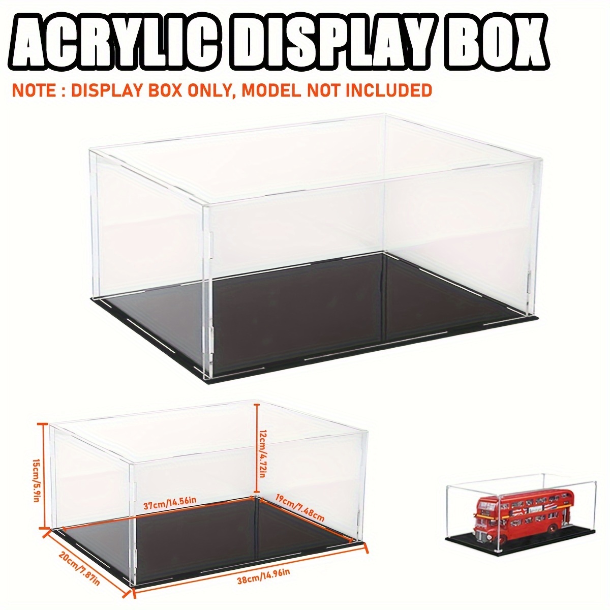 

1:14 Scale Acrylic Display Case For Collectibles - Transparent, Detachable Storage Box For Model Cars & Bricks, Easy Assembly, 37x19x12cm