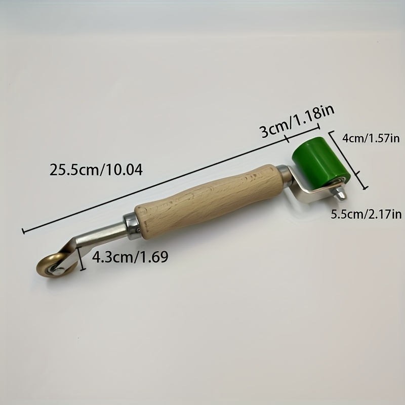 E-shop Doppelkopf-Farbroller mit Silikon--Messingrad, Hochtemperaturbeständig, Wasserdichtes PVC, Holzgriff - Ideal für Heißluftpistole &