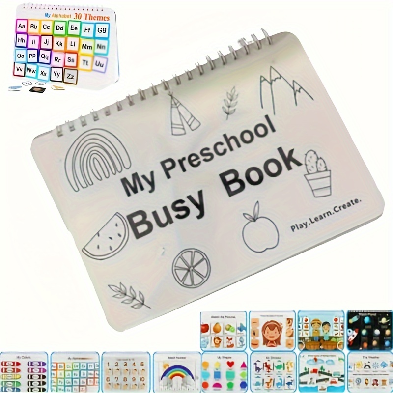 

Preschool Busy Book: Play, Learn, Create - 25cm X 9.84in, Linen Cover, Includes Text Cards, Perfect Gift For