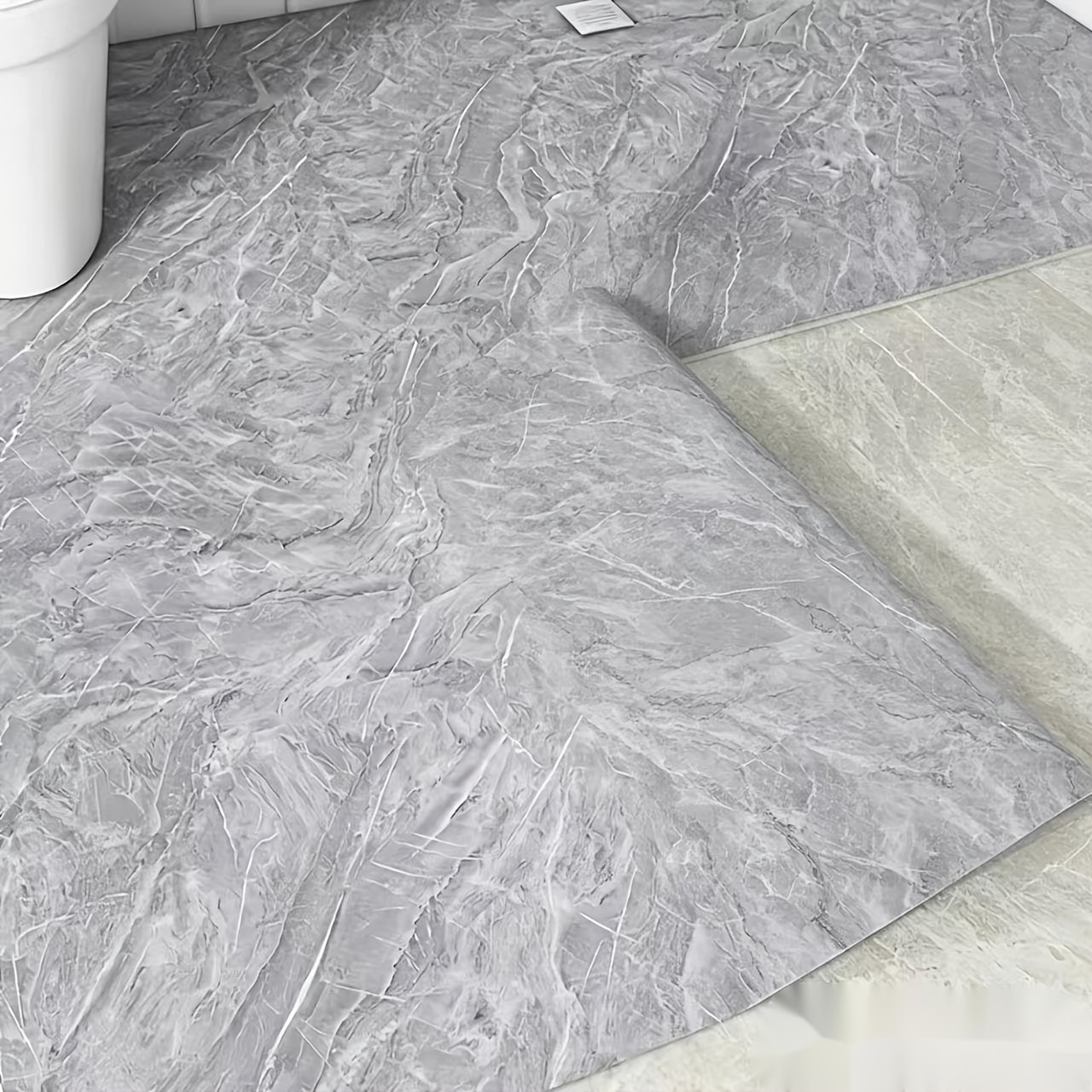 TEMU 1 Rouleau d'Autocollants Imperméables Multi-tailles pour Sol et Mur pour de Bain, Papier Peint Autoadhésif pour Rénovation et Dissimulation des