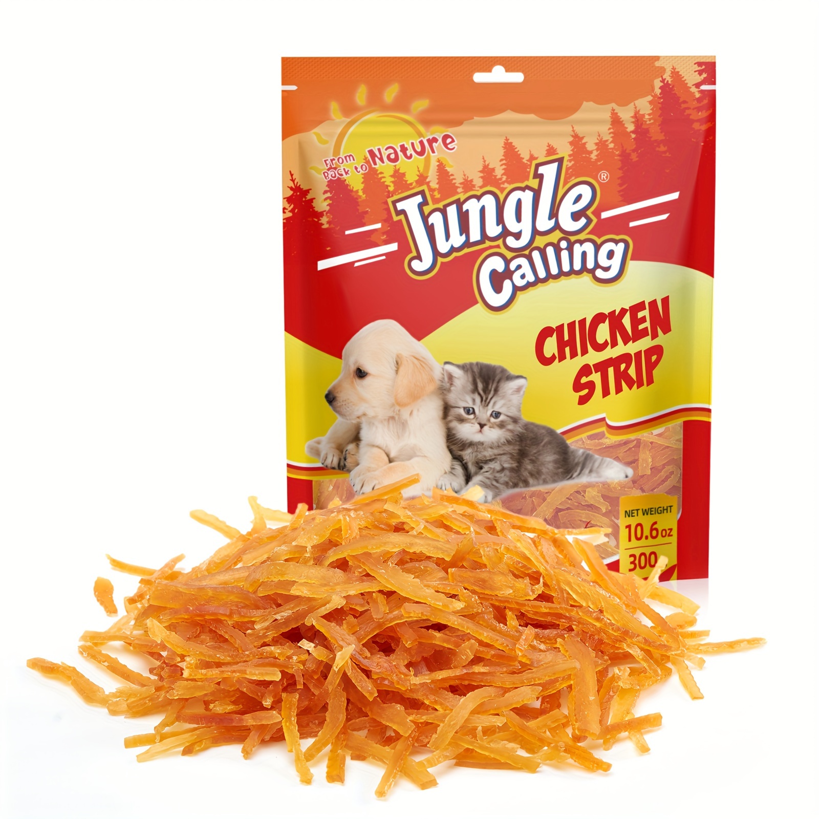 

Jungle Calling Soft Training Treats For Small Dog And Cats, Mini Chicken Strips Puppy Training Snacks Easy To Digest, Grain Free