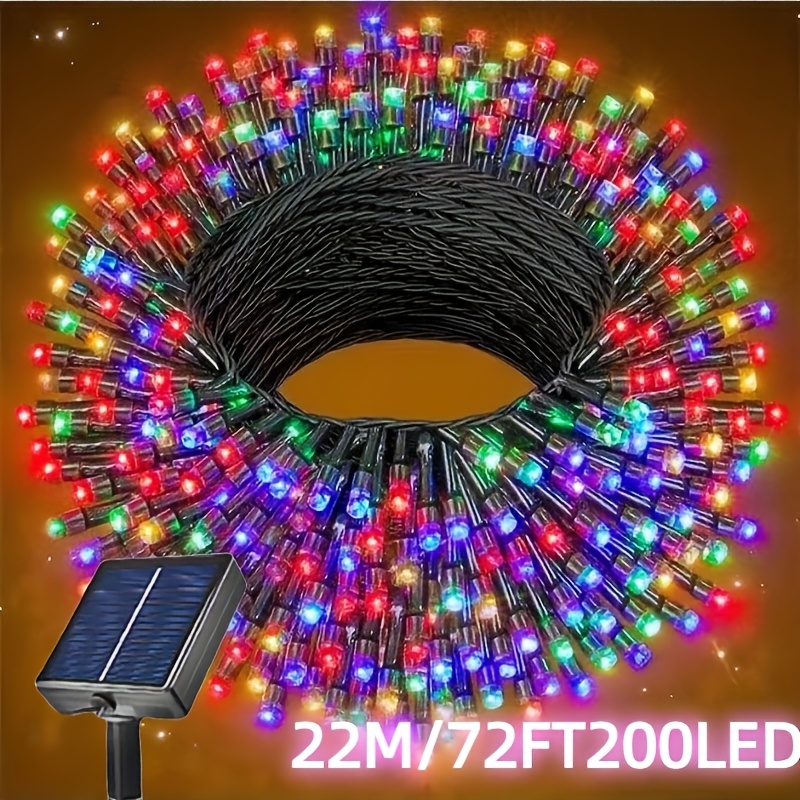 TEMU 1 Pack Of Outdoor Solar Fairy Lights, 30/100/200/300 Led Lights, Suitable For Multiple Holiday Decorations, Courtyard, Party, Terrace, House