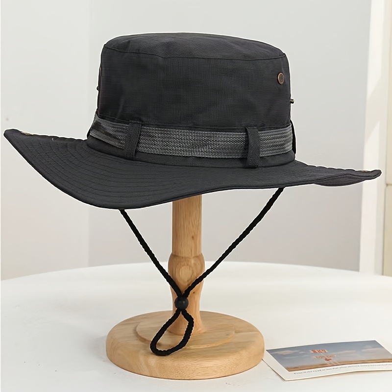 TEMU -dry Drawstring Bucket Hat - Summer Sun , Hiking &   For Men And Women