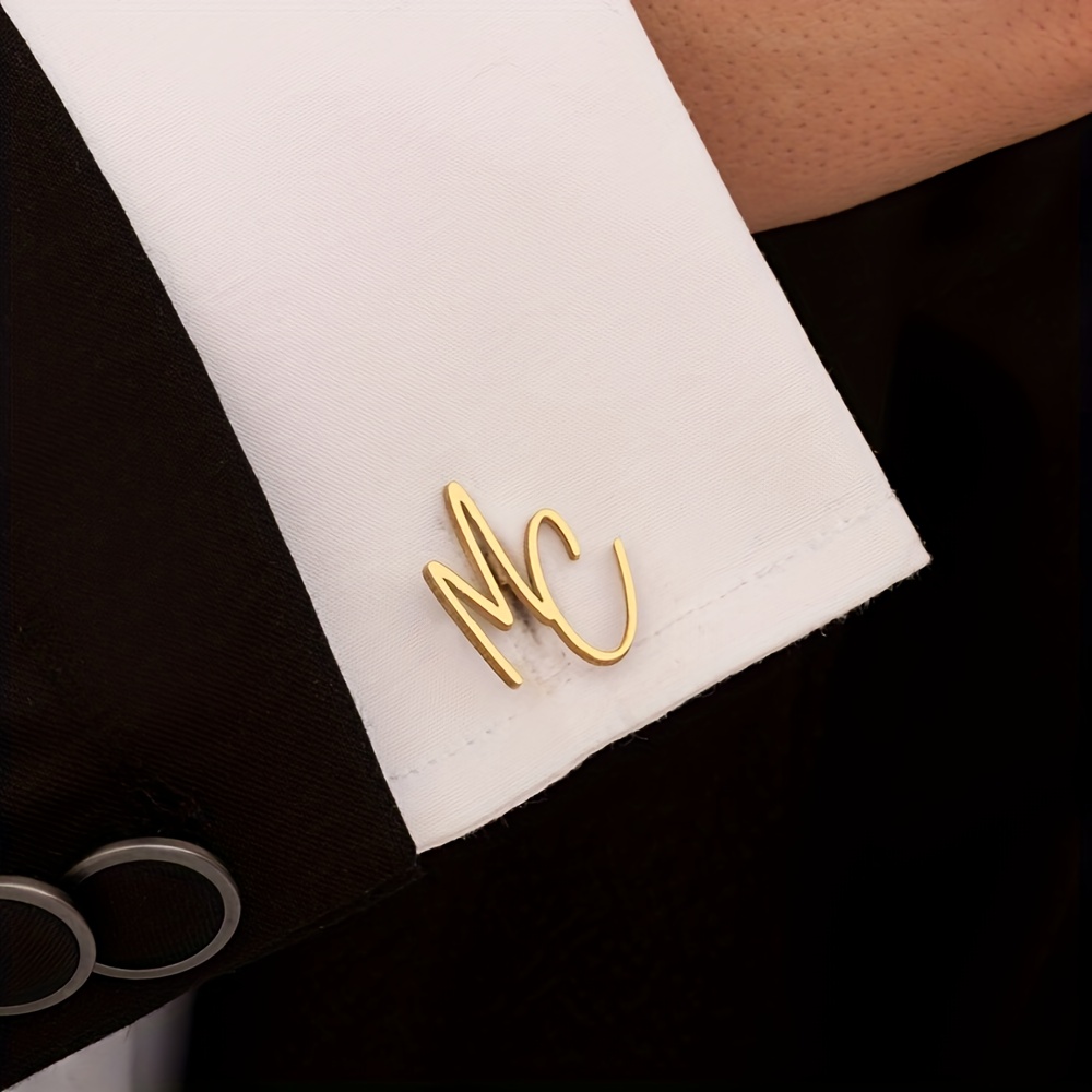E-shop Personalisierte Manschettenknöpfe mit Initialen, Personalisierte Manschettenknöpfe mit Buchstaben für Paare, Einfache elegante Manschettenknöpfe