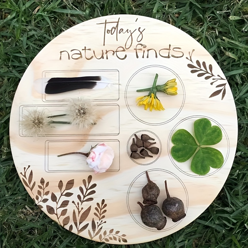 

1pc, Outdoor Wood Treasure Hunt Game Board Flowers Leaves Collection Board Wild Explore Wood Crafts