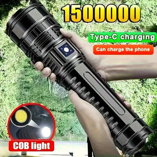 6000mah rechargeable led flashlight durable aluminum alloy bright flashlight cob tail bank waterproof 5 for camping hiking emergency best for christmas thanksgiving