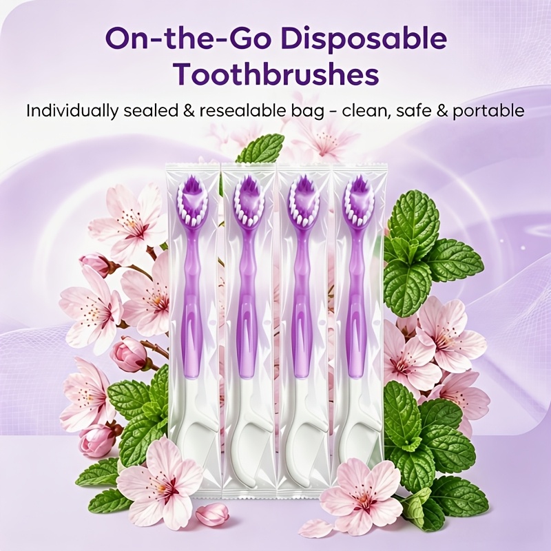 6pcs Portable Travel Toothbrush with Multi-Functional Care