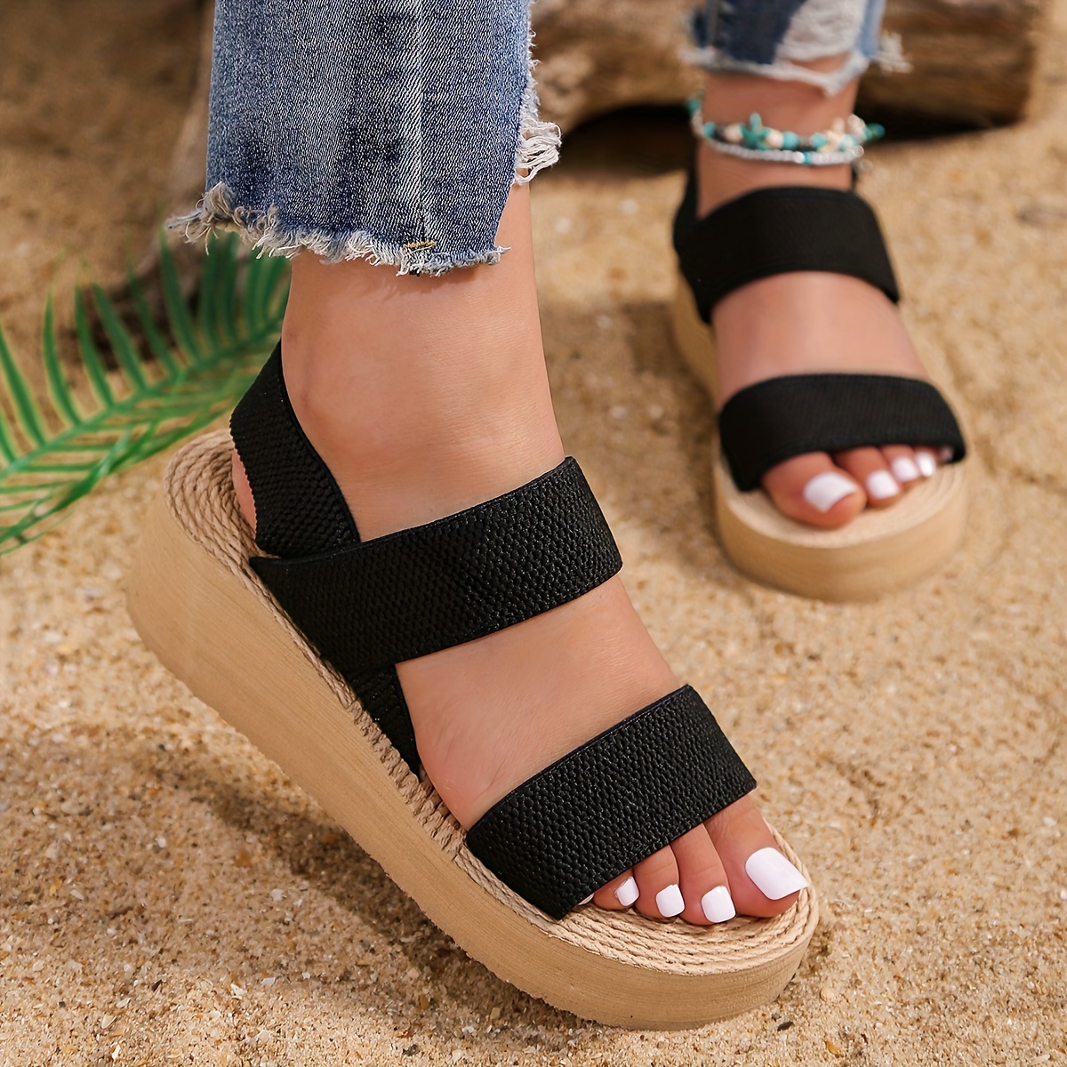 FROH FEET Women' Platform Multi Wedges High Heel Fashion Sandal Comfortable  and Stylish Wedge For Casual