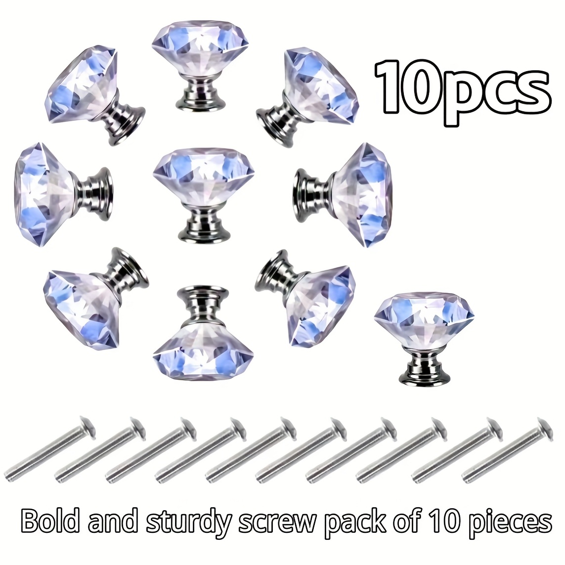 Image of Silvery Hardware Crystal Handle