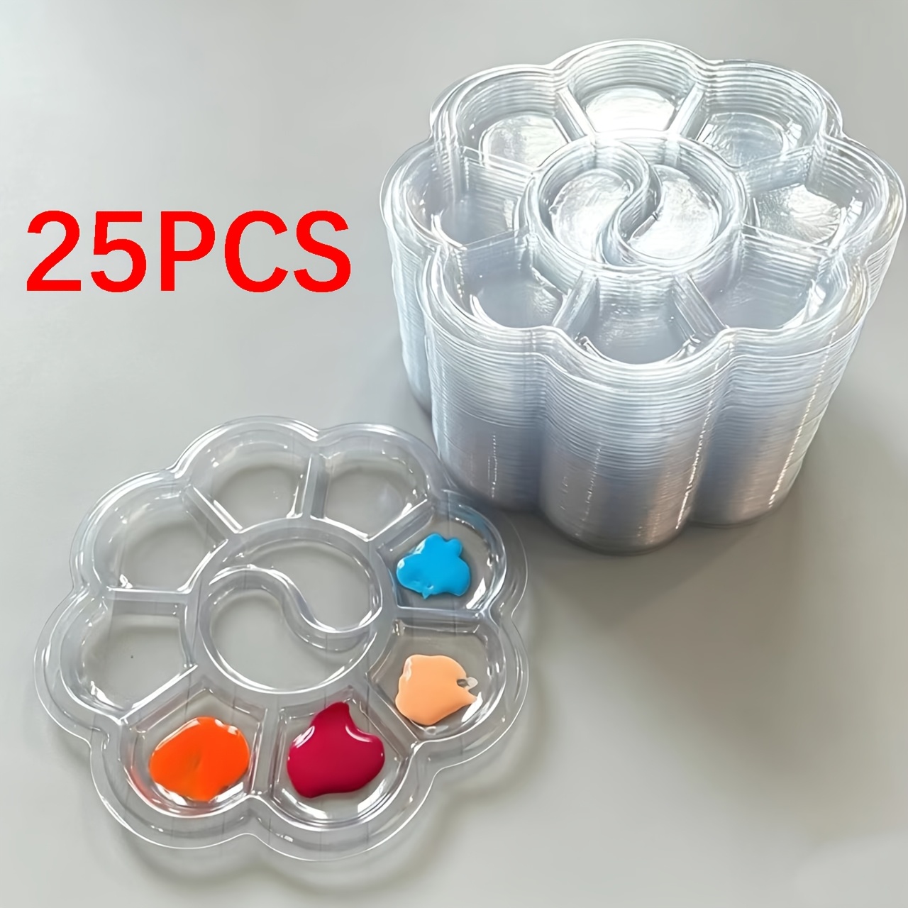 TEMU Set de palettes jetables en plastique, spécialement conçues pour les utilisant des acryliques ou des aquarelles, avec plateaux de mélange