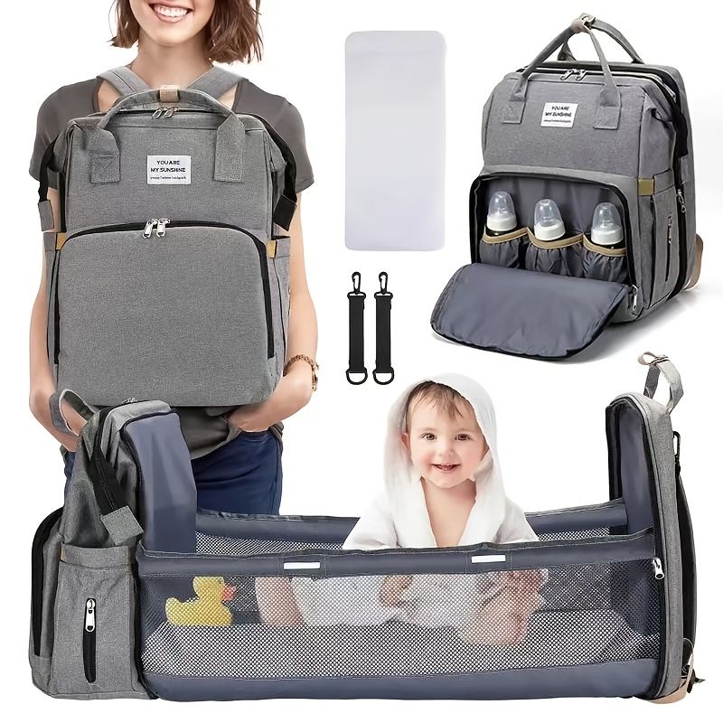 Bolso Multifuncional de Hombro para Pañales; Bolso Plegable y Portátil para Salidas; Bolso Ligero de Gran…