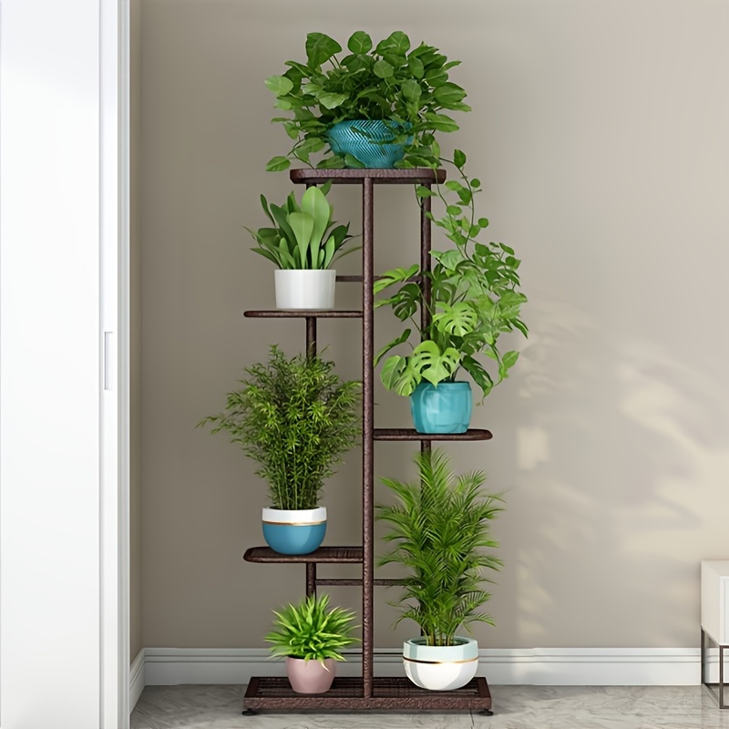 

Garden-style Geometric 5-tier Wrought Iron Plant Stand For Indoor & Outdoor, Lightweight Multi-level Flower Rack, Easy Assembly, Ideal For Balcony Home Decor, Succulent Hanging Planters Display Shelf