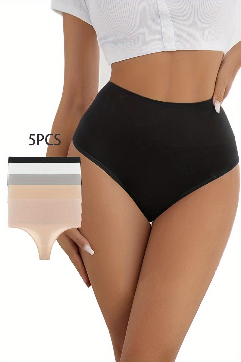 5 Pièces Culottes String Sexy Couleur Unie En Coton Taille - Temu France