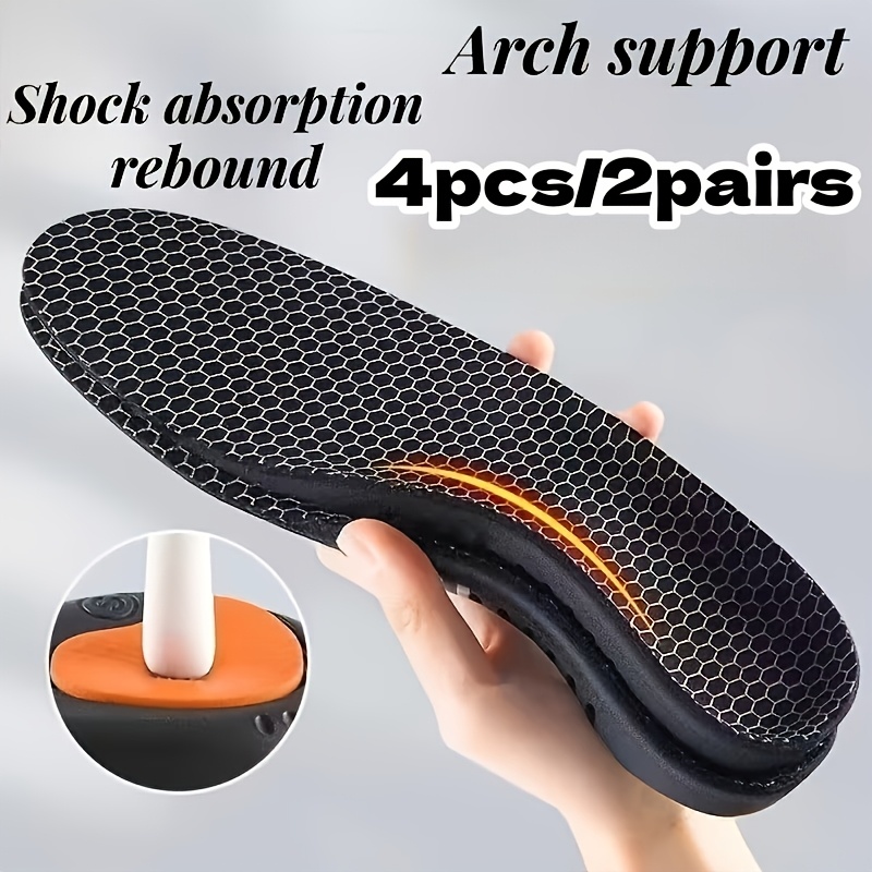 4pcs   of high elastic sports insoles with arch support breathable   pads suitable for basketball sports shoes comfortable sports insoles suitable for heel and flat feet