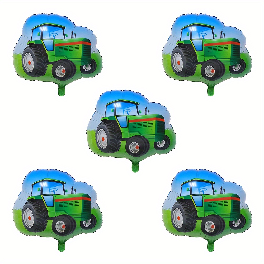 

5-pack Large Tractor Aluminum Foil Balloons For Birthday Party, Farm-themed Decorations, 14+ Years Old, No Electricity Needed