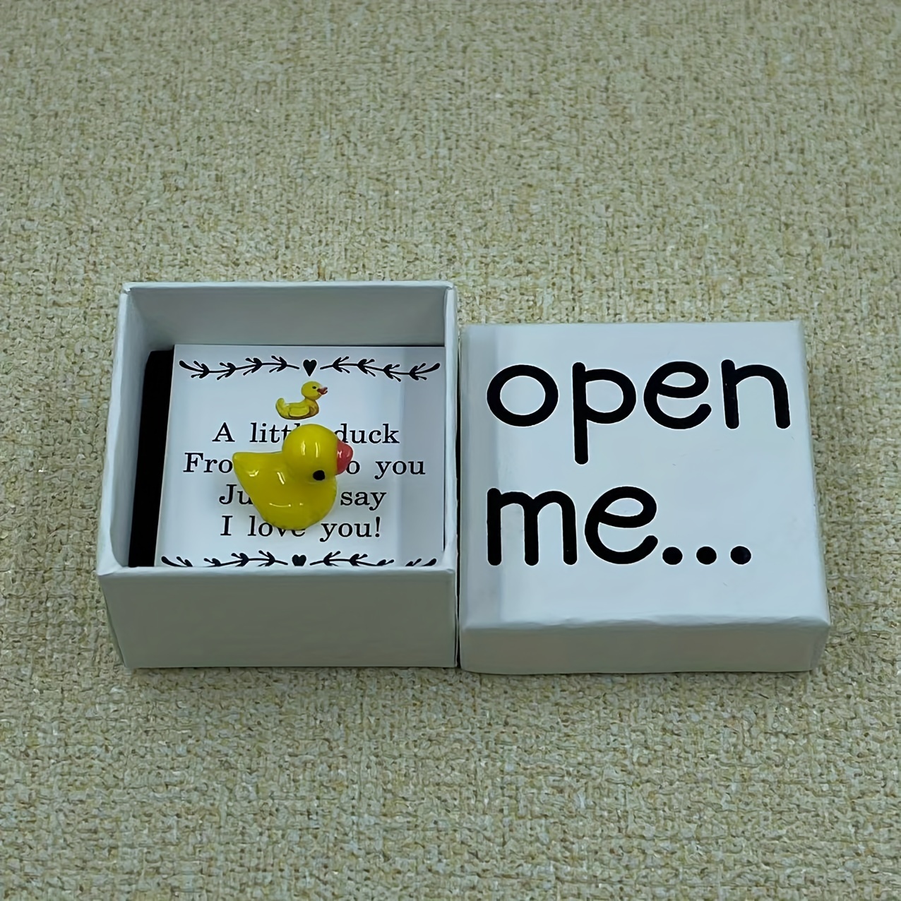 

A Cute Little Yellow Duck , Featuring A Card That "i Love You" - The Perfect For .