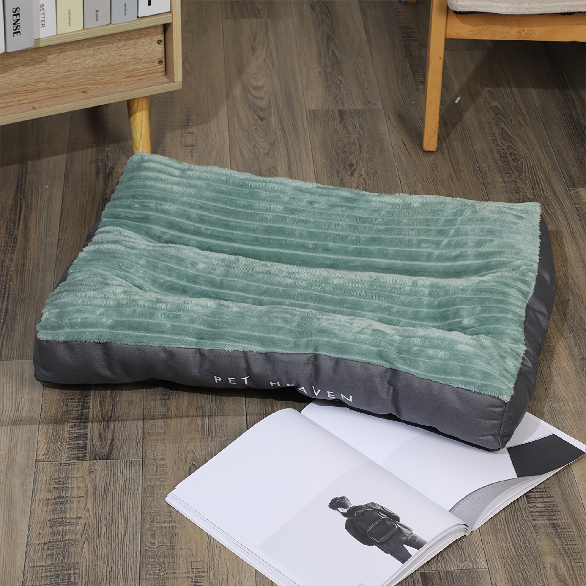   stripe square pet bed soft durable scratch resistant dog mat for small to medium breeds   cozy cat nest with removable polyester fill Product details 9
