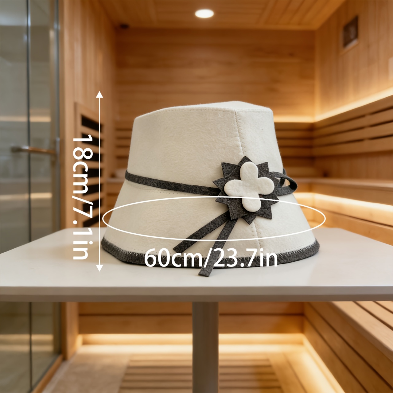 E-shop 1/2 Stück Wollfilz Sauna Hut mit weißer Schleife Geschenk Hut, Sauna Hut, Verdickte Filz Badekappe, Schnelltrocknender Handtuch Hut, Sauna