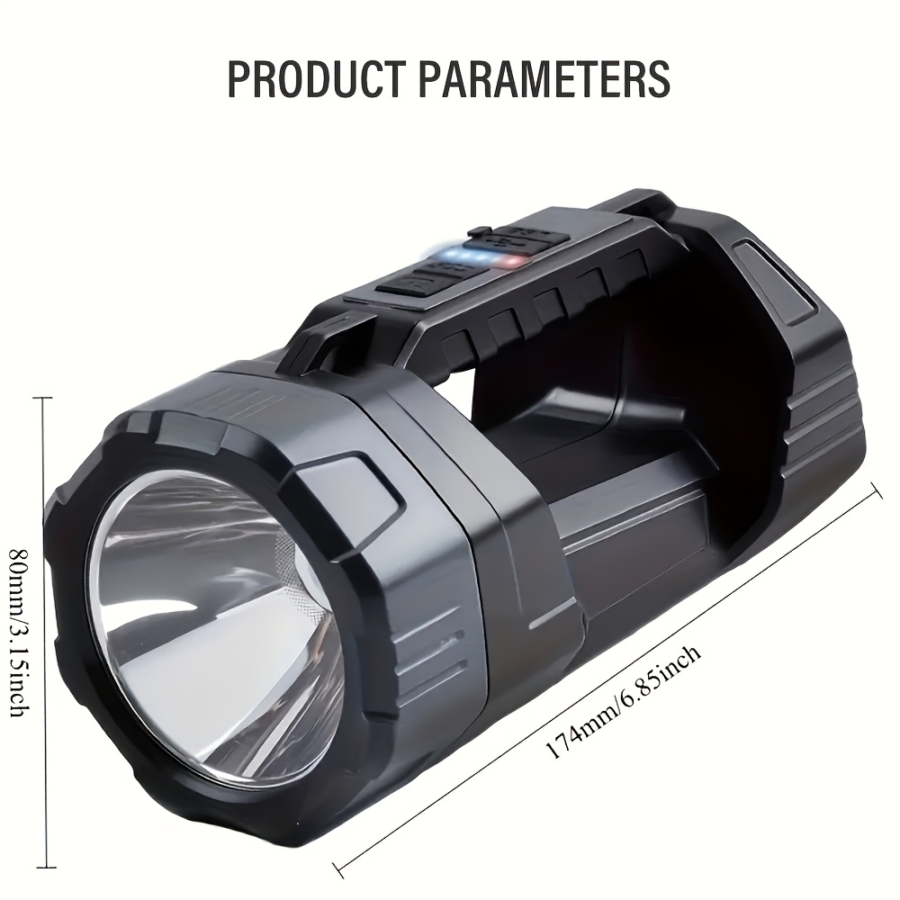 LED Solar Flashlight, High-Brightness Rechargeable Handheld