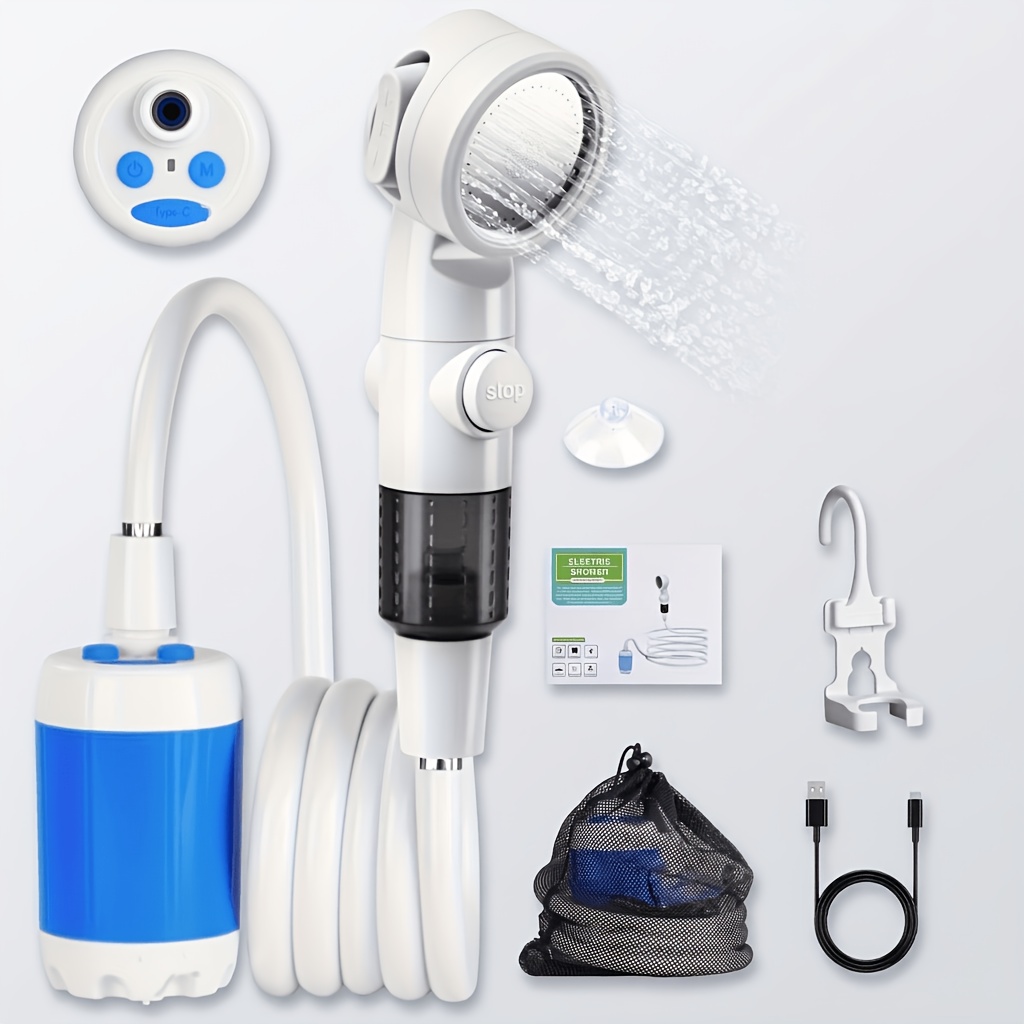TEMU 1 Portable Outdoor Shower Unit, Easy To Operate And Store. Used For Car Cleaning, Outdoor Bathing, Pet Bathing, And Garden Watering, Anytime And