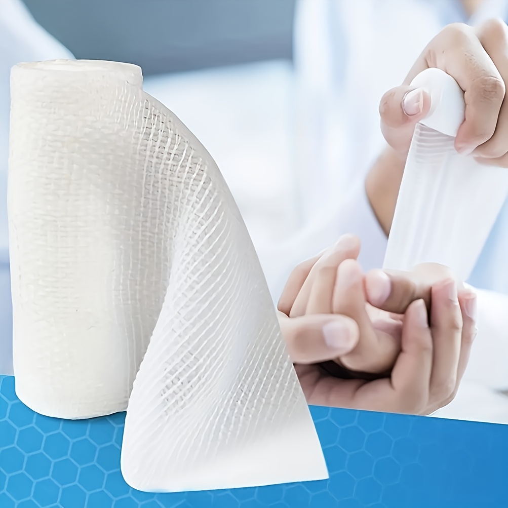 12 rullar elastisk bandage andningsbar stretchbar vit gasbind individuellt förpackad för finger, handleds- och benstöd - sport & friluftsliv - Temu