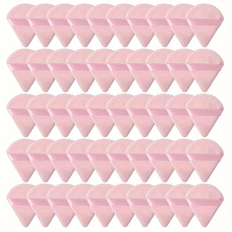 TEMU 25pcs Of Triangular Makeup Sponges, Disposable Powder Set, Soft Triangular Facial Makeup Tools, Suitable For Applying Loose Powder And Foundation