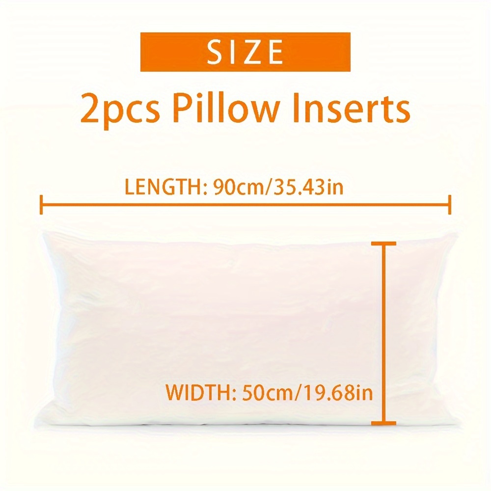 TEMU Une paire d'oreillers , et confortables, 2 pièces, 50x90 cm/19,68x35,43 pouces, tissu en de haute qualité, lavable, oreiller haut de gamme pour