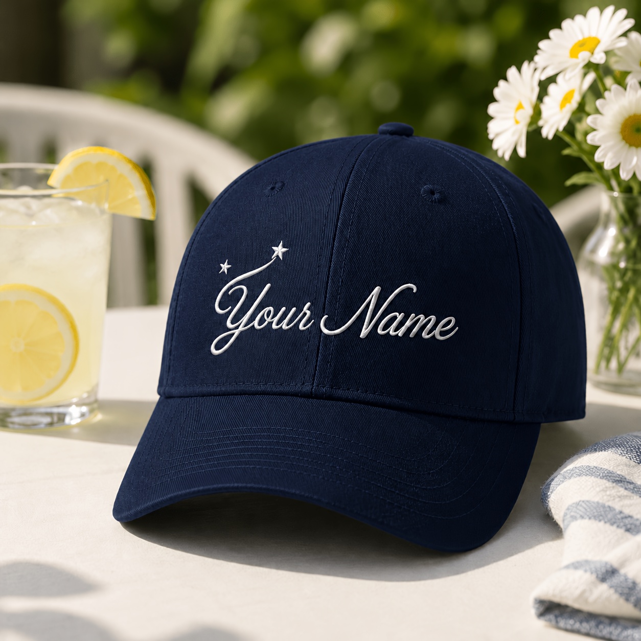 TEMU Minimalist Embroidery Custom Name Baseball , Unisex All-match Adjustable Casual Sun Hat, Premium Personalized Gift Style Couple Daily