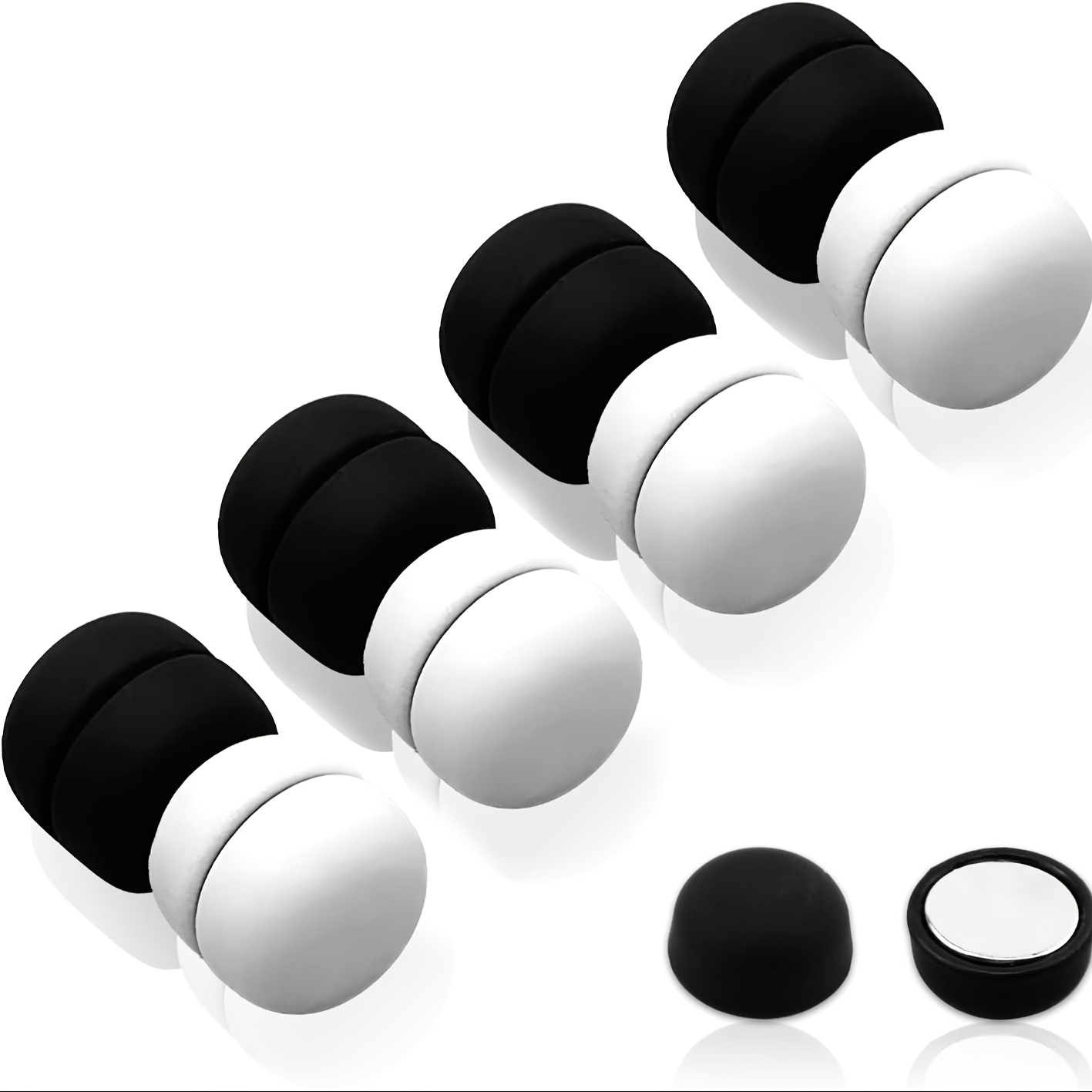 

8pcs Magnetic Pins – Classic Round Matte , Strong Alloy Magnets For Secure Scarf & Clothing Fastening, No-snag Design, Black & White, Elegant Style, Alloy Material