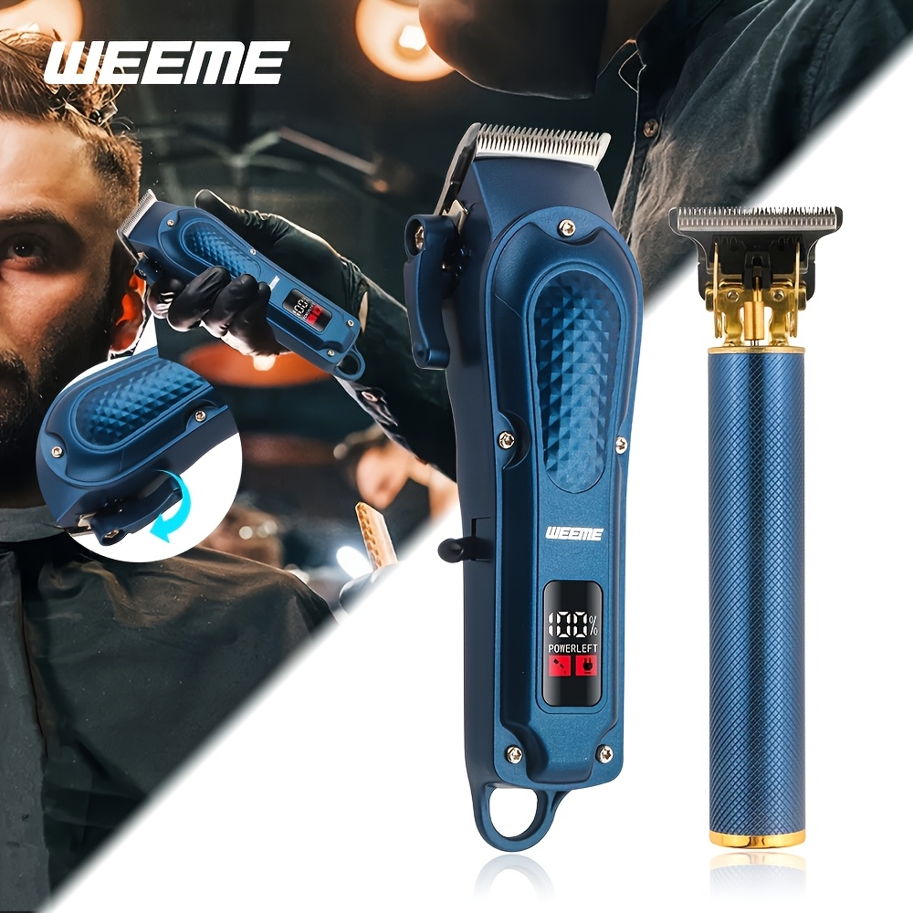 

Weeme Tz806 Blue Grid 2 Piece Set, New For Men, Repairs Facial Hair And Beards, Clipper 2 Piece Usb Charging, Perfect Trimming, Perfect Halloween Gift For Lover