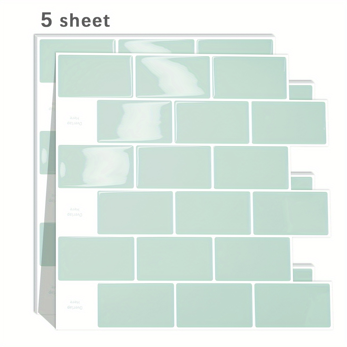 Image of 5/10 Sheets Self Adhesive Wall Tiles, Heat Resistant Peel And Stick Kitchen Backsplash, Waterproof Wall Tile Sticker For Bathroom, Home Decor - Brand: Shinyhome