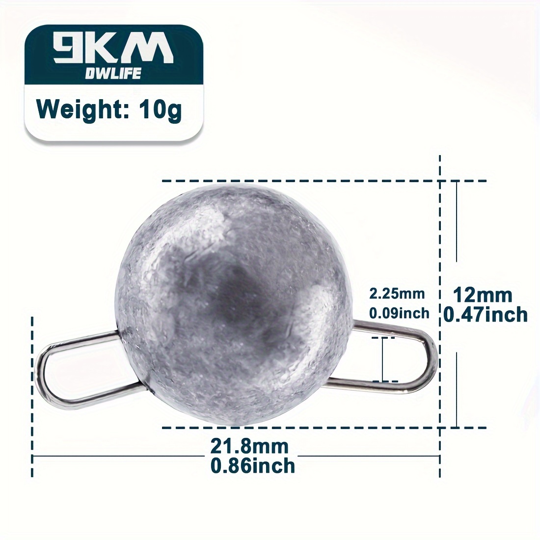 9km 10pcs Bell Sinkers Weights Super-hard Durable Terminal Tackle For Freshwater Saltwater