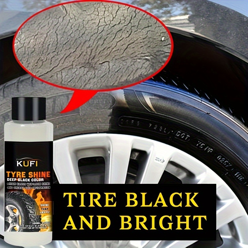 

Kufi Tyre Shine Deep Black Color: High Gloss Wet Look Shine & Creasy Deep Infusion - Shine That Lasts! - 100ml