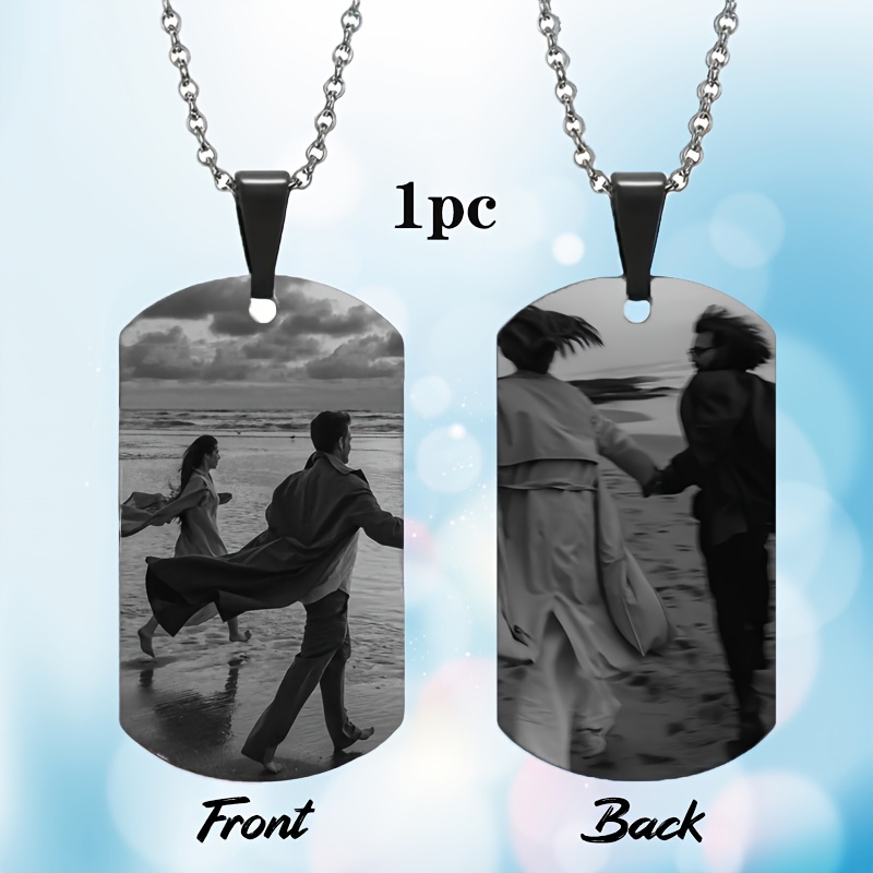 

Collier Gravé Personnalisé avec et Pendentif Photo, Acier Inoxydable 201 - Cadeau Idéal pour , Amis, Sœurs, Collier Personnalisé