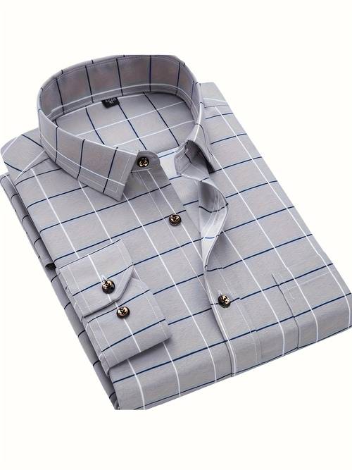 print mens long sleeve shirt business dress shirt fashionable and casual