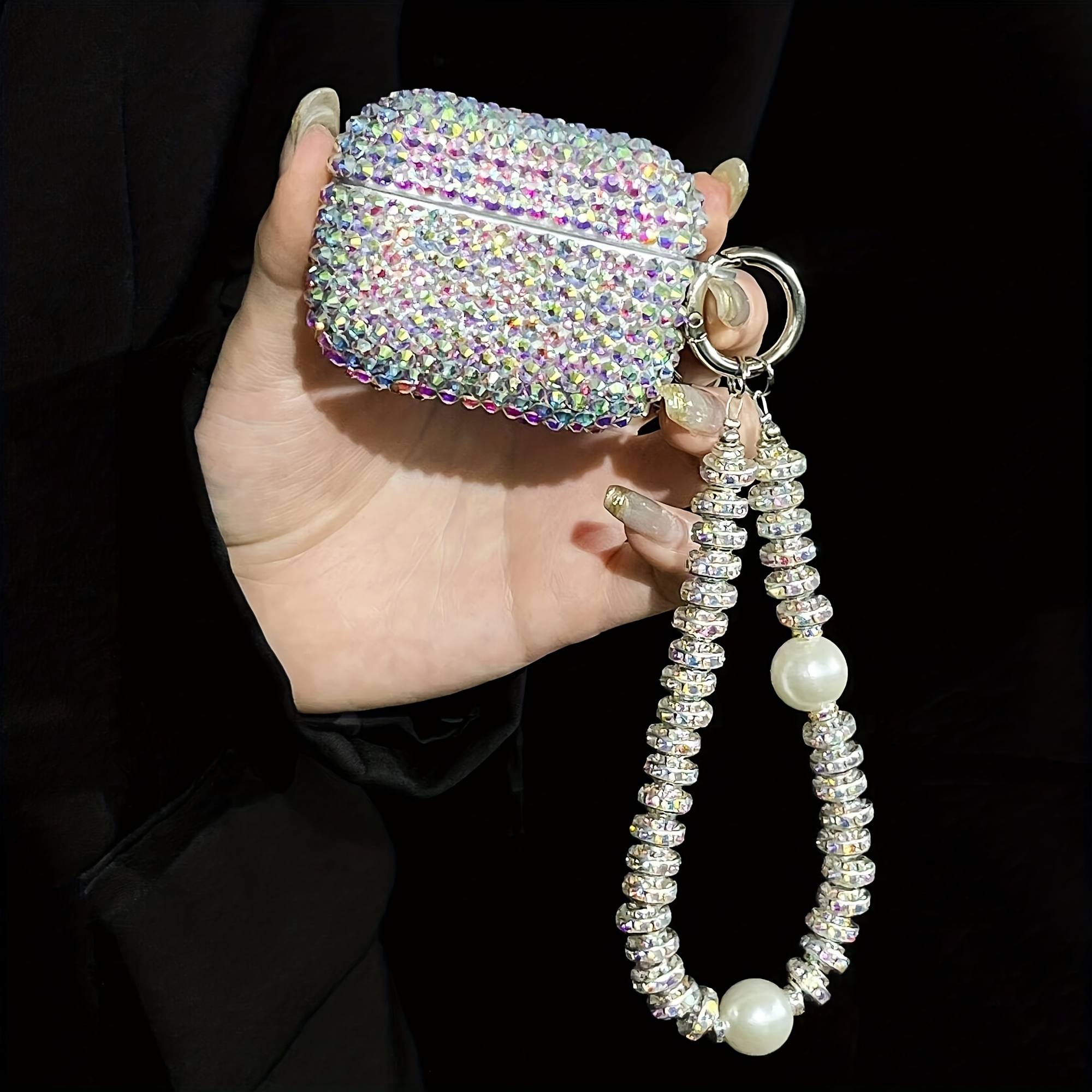 The New Sparkling Diamond Earphone Case with Bracelet Is Compatible with for airpods 1/2, for Airpods Pro, for Airpods 3, for Airpods 4, And for airpods Pro 2 Protective Cases