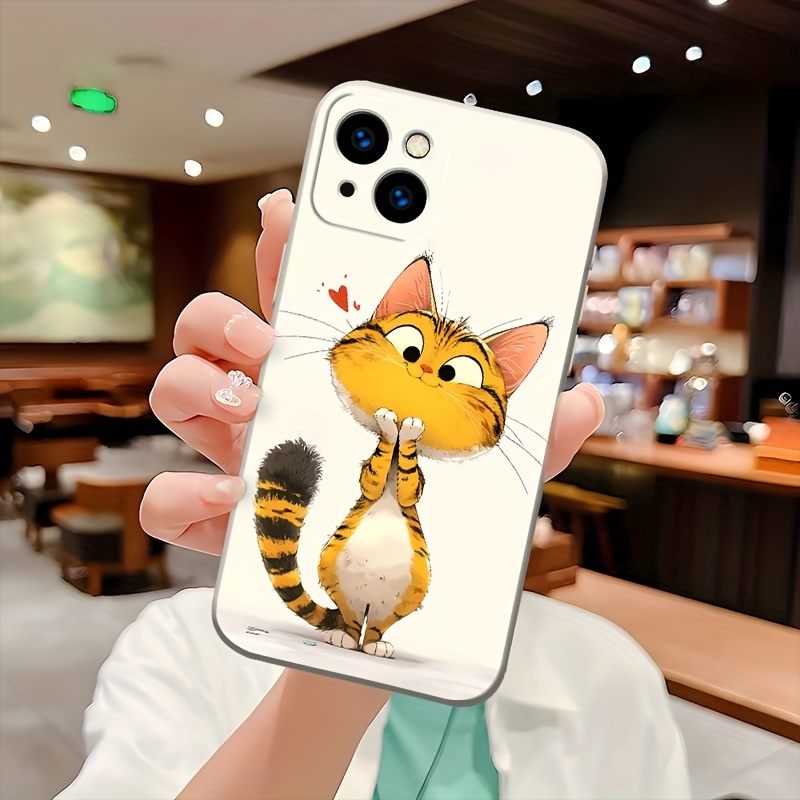 TEMU Cute Cat Cartoon Tpu Phone Case For Iphone 15, 14 Pro Max, 13 Pro, 12 Mini, 11 Pro Xs Max X Xr 8 7 Plus Se2 Se3 - Durable Protective Cover For