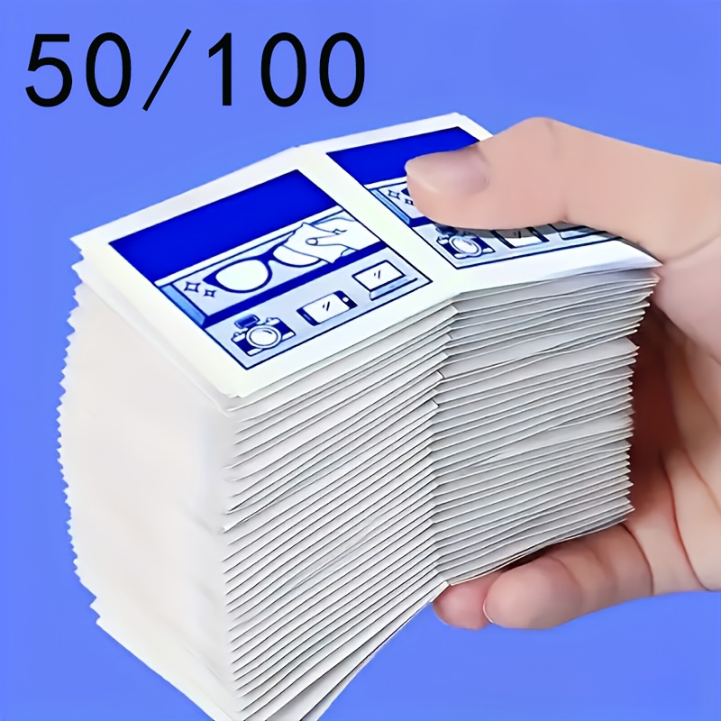 50/100 salviette, salviette monouso per occhiali, fazzoletti per occhiali, adatte per occhiali, schermi di cellulari e lenti