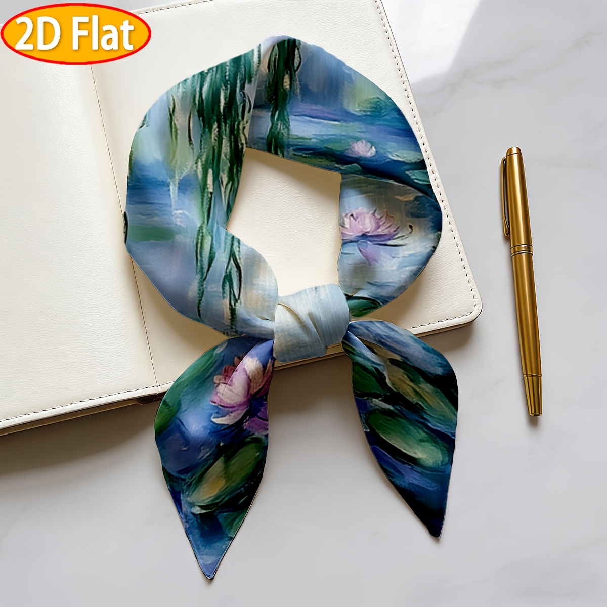 item picture 2d flat 1pc womens scarf water   patterned square scarf easter valentines day christmas halloween decorative gift suitable for parties cycling outdoor windproof comfortable and breathable