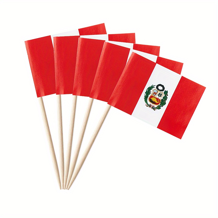 

-pack Peru Flag Paper Skewer Flags, Mini Pennant Tags, Birthday, Housewarming, Party Decorations For Cake Decorating, Appetizer Picks, Baking Tools, Kitchen Supplies