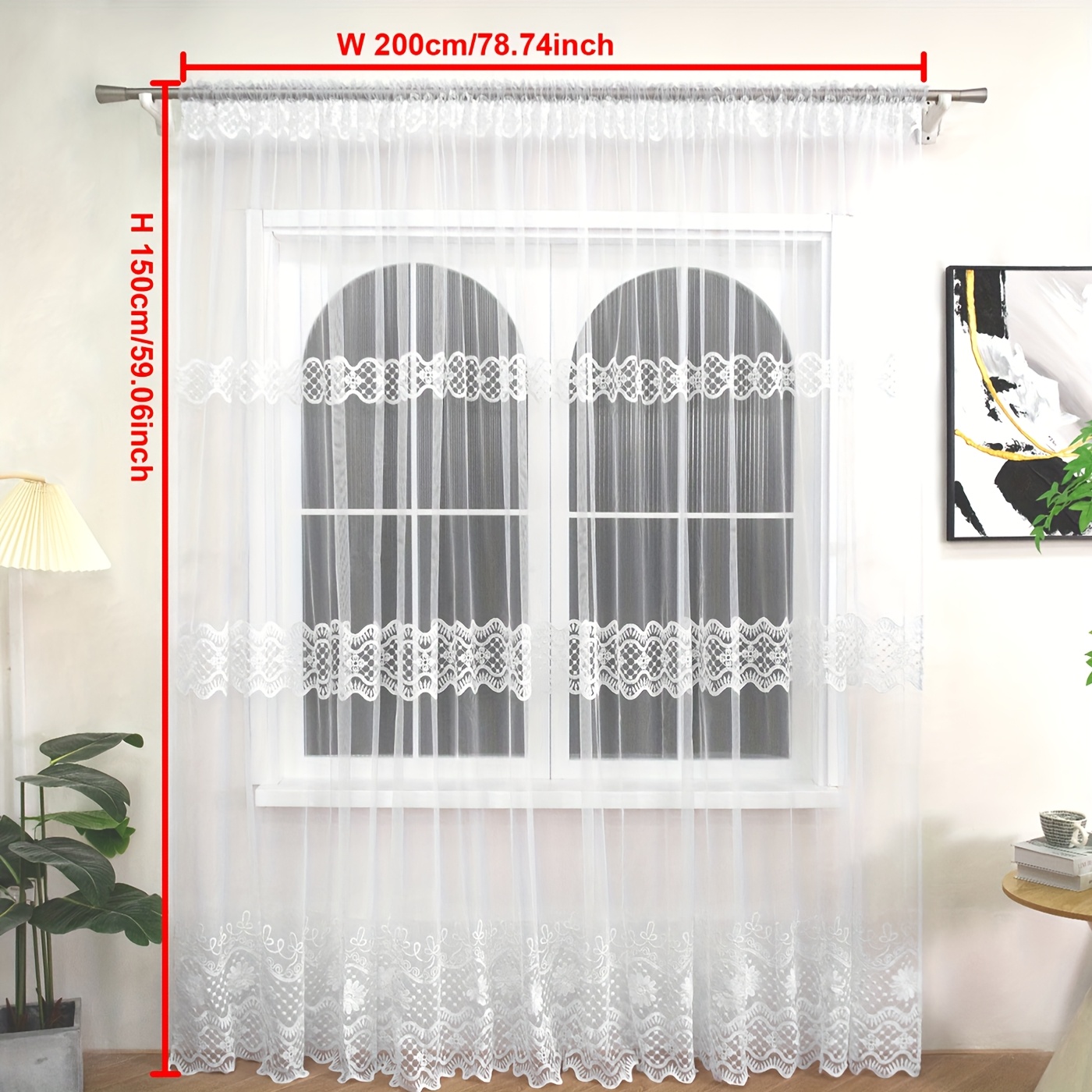 Flying 1pc White Tulle Jacquard Curtain Living Room Decor Modern Chiffon Solid Color Tulle Kitchen Curtain