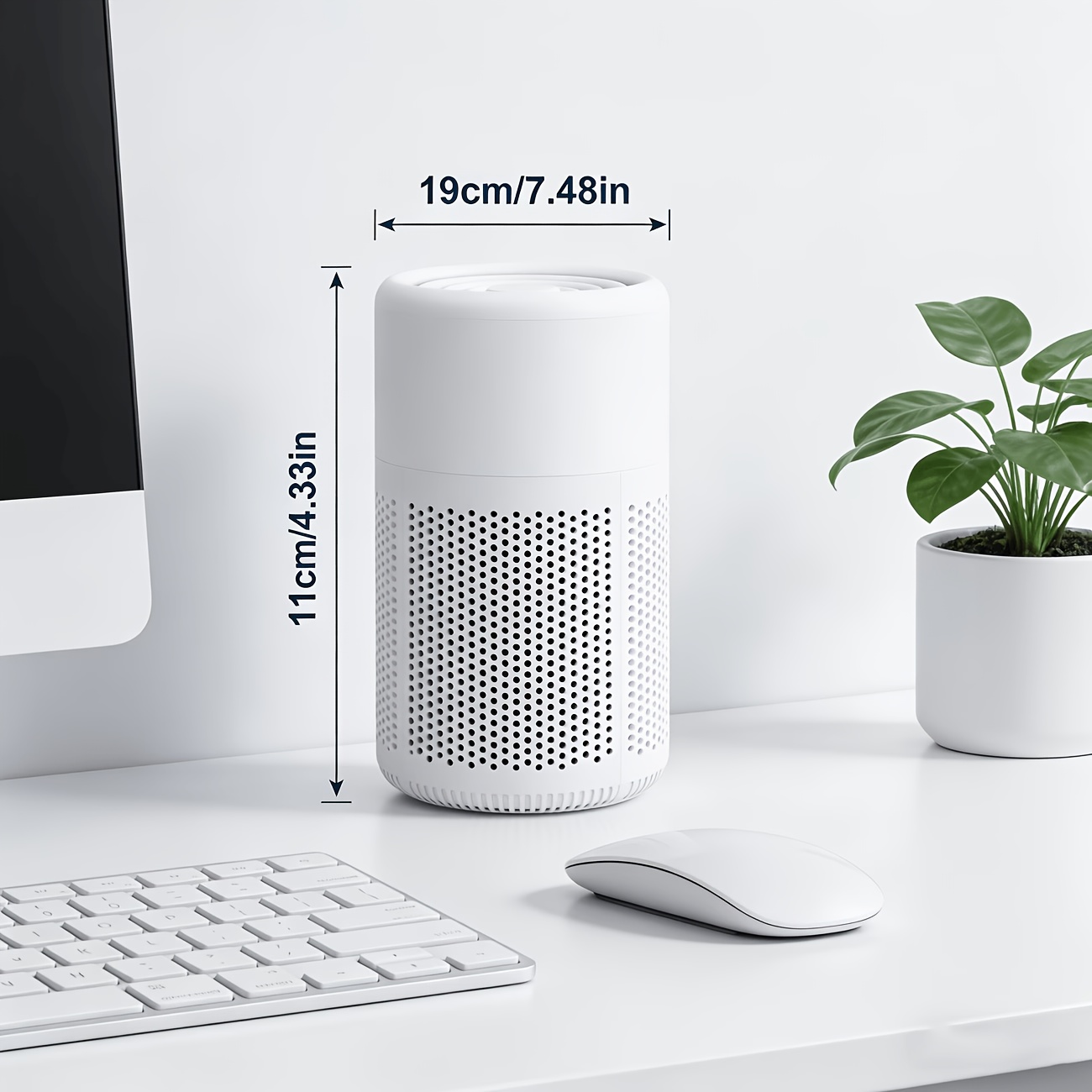 2026 New Model HEPA Negative Ion Desktop Air Purifier | Quiet Anti-Allergy Odor Eliminator | Effectively Removes Pet Dander, Cigarette Smoke, Pollen, Formaldehyde, and PM2.5 | Equipped with Type-C Port, Suitable for Bedrooms and Offices