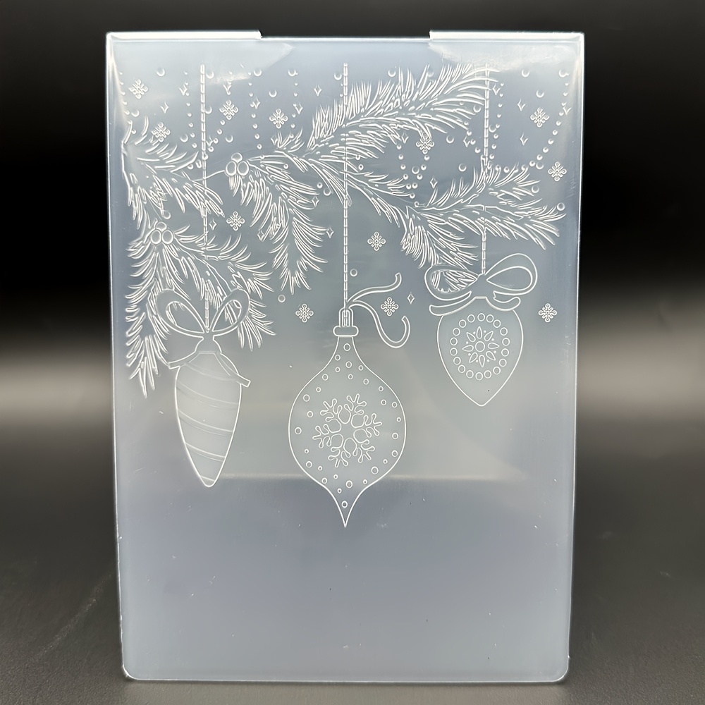 3d Christmas Ball Pendant Pattern Embossing Folder - 3d Embossed Folder, The Plastic Embossing Template Is Perfect For Occasions And For Making Cards, Crafts, Scrapbooking, And Christmas Gift Elements