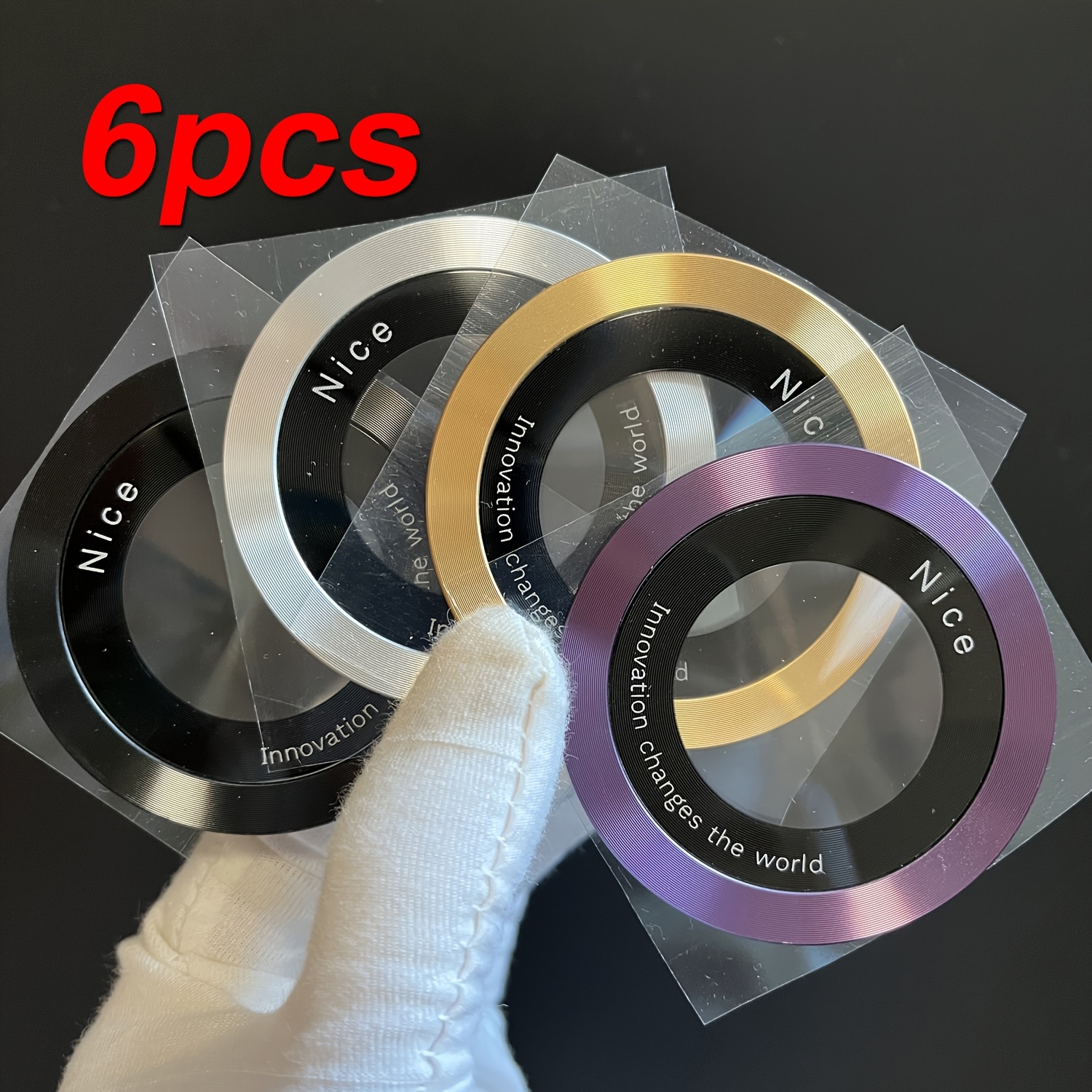 Artikelbild 6 magnetische ringaufsätze – metallständer – unterstützt kabelloses   – handy-saugnapf – universelles handy-ständer-zubehör