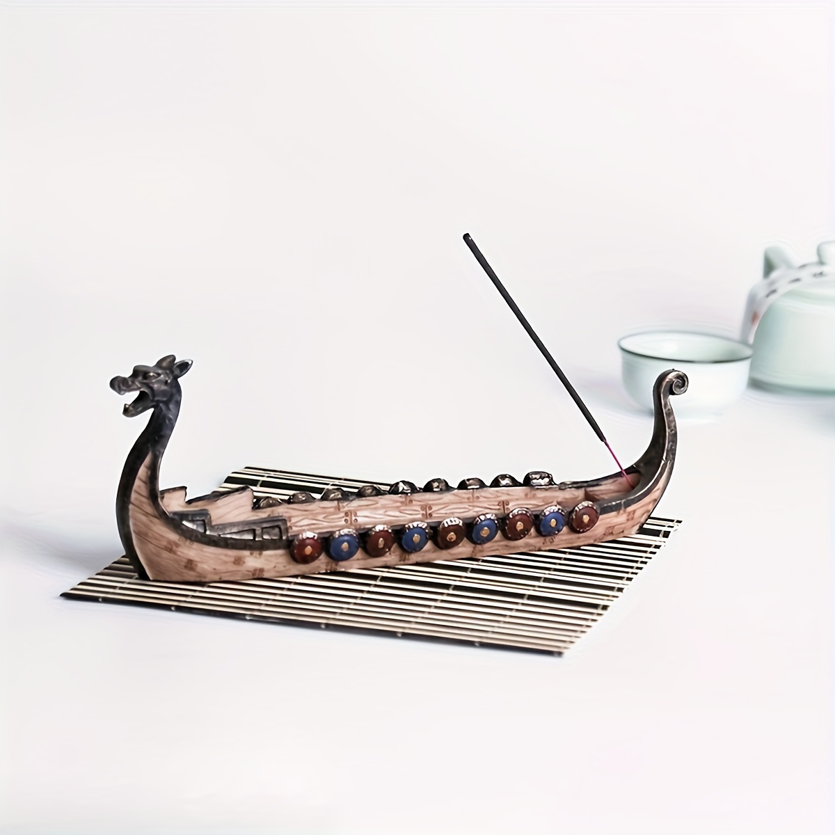 

1pc Dragon Boat Incense Burner Antique-style Resin Aromatherapy Furnace Incense Holder For Home Decor And Indoor Accents